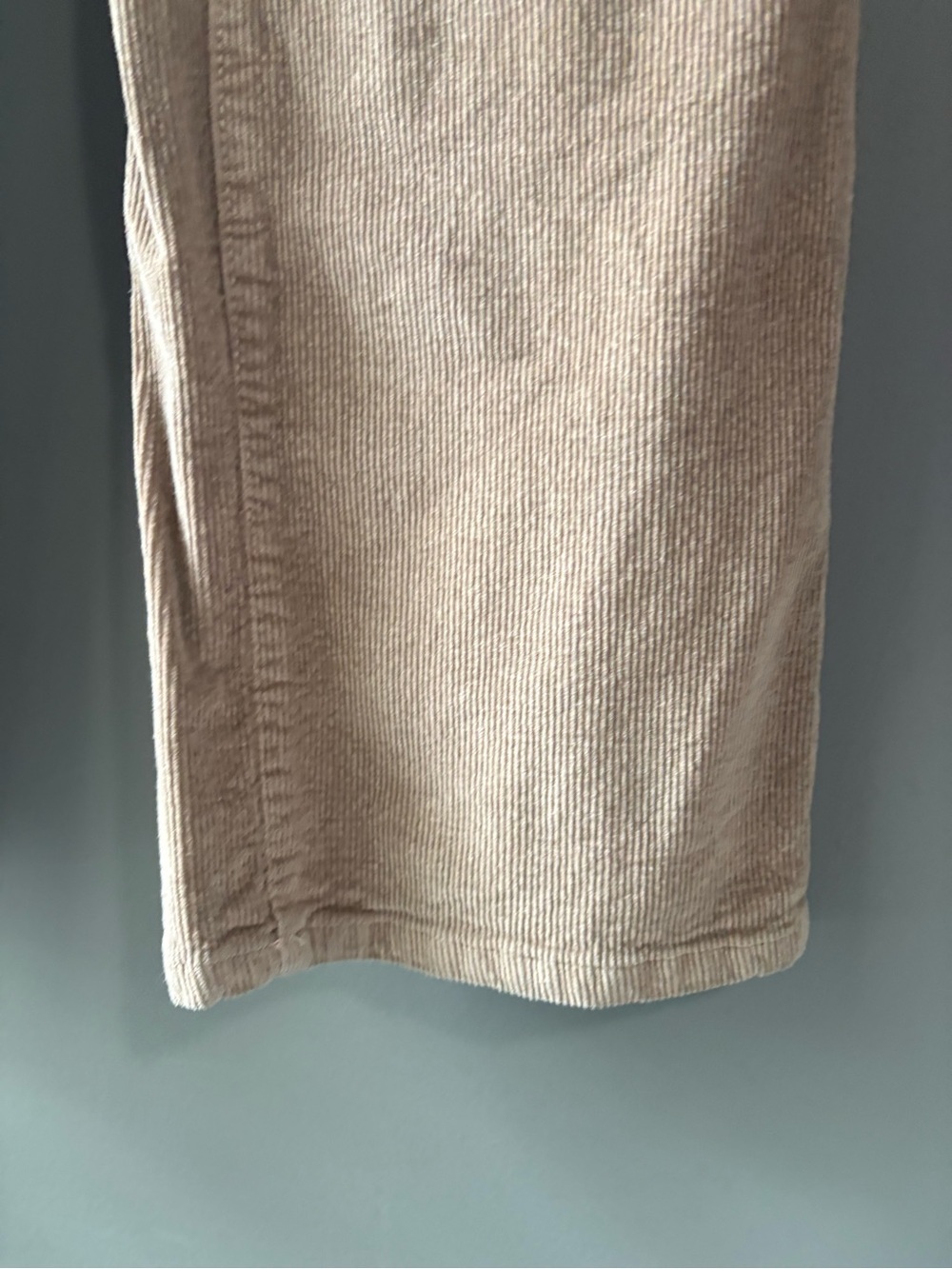 Ardene High Rise Wide Leg Corduroy Pants Beige/Taupe Size 01 - Picture 3 of 8